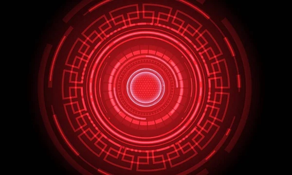 Teknisk Bakgrund Neoneffekt Kretskort Koncept Högteknologisk Digital Teknologi Röd Färg — Stock vektor