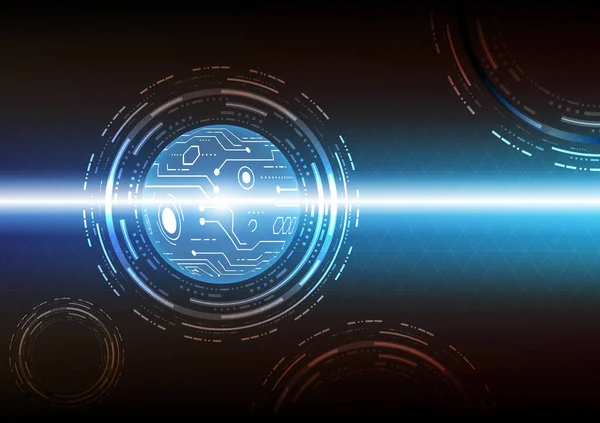 Teknoloji geçmişi. Neon etkisi. Devre kartı konsepti. Yüksek teknoloji dijital teknoloji. Mavi renk.