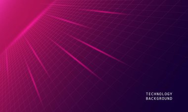 Renkli yaratıcı tasarım. Retro Bilim-Kurgu Arka plan Futuristik Şebeke Manzarası, 90 'lar. Uzayda yatay matris ızgarası ve arka planda yıldızlar.