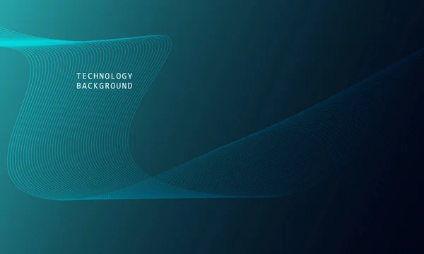 Абстрактний Хвильовий Технологічний Фон Блакитним Світлом Гладкий Потік Великі Дані — стоковий вектор