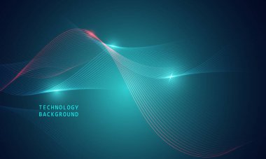 Soyut dalga teknolojisi arka planında mavi ışık pürüzsüz ve akışkan. Büyük veri. Soyut arkaplan 3d oluşturma.