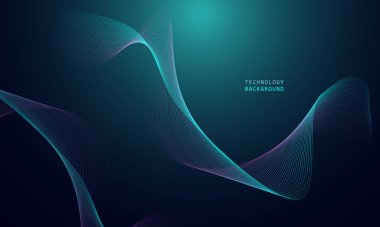 Soyut dalga teknolojisi arka planında mavi ışık pürüzsüz ve akışkan. Büyük veri. Soyut arkaplan 3d oluşturma.