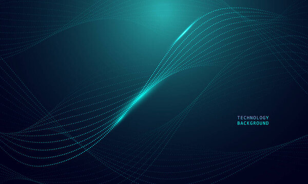 abstract wave technology background with blue light smooth and flow. Big data. Abstract background 3d rendering.