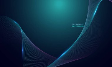 Soyut dalga teknolojisi arka planında mavi ışık pürüzsüz ve akışkan. Büyük veri. Soyut arkaplan 3d oluşturma.