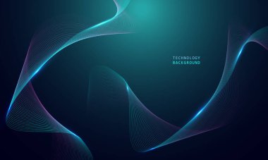 Soyut dalga teknolojisi arka planında mavi ışık pürüzsüz ve akışkan. Büyük veri. Soyut arkaplan 3d oluşturma.