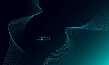 Soyut dalga teknolojisi arka planında mavi ışık pürüzsüz ve akışkan. Büyük veri. Soyut arkaplan 3d oluşturma.