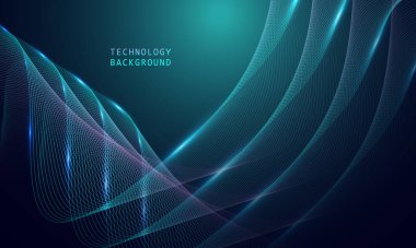 Soyut dalga teknolojisi arka planında mavi ışık pürüzsüz ve akışkan. Büyük veri. Soyut arkaplan 3d oluşturma.