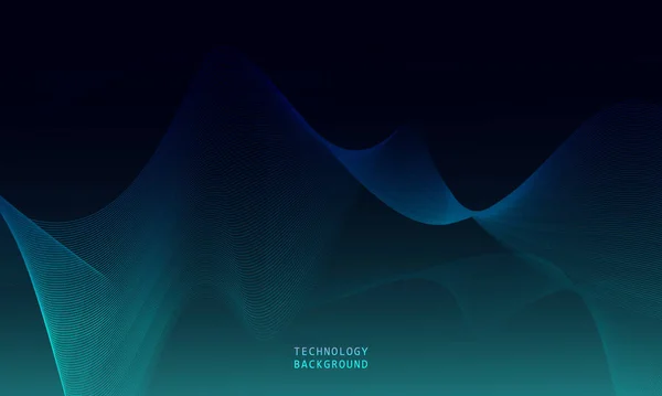 Abstraite Fond Technologie Onde Avec Lumière Bleue Lisse Fluide Big — Image vectorielle