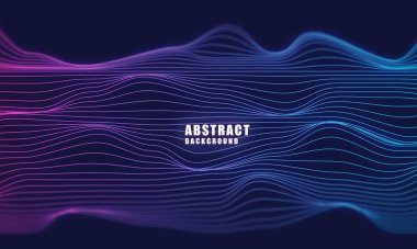 Soyut dalga teknolojisi arka planında mavi ışık pürüzsüz ve akışkan. Büyük veri. Soyut arkaplan 3D görüntüleme. JPG.