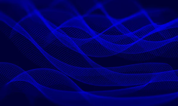 Abstract Wave Technology Background Blue Light Smooth Flow Big Data — Foto de Stock