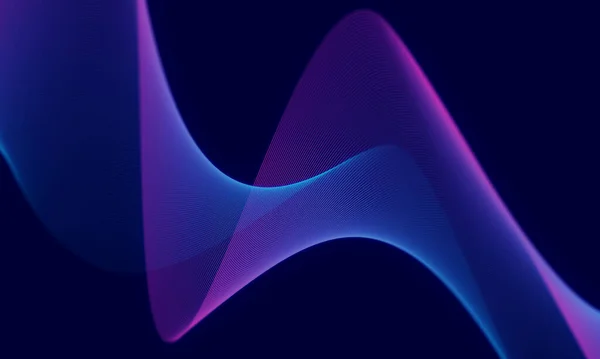 Abstract Wave Technology Background Blue Light Smooth Flow Big Data — Stock Photo, Image