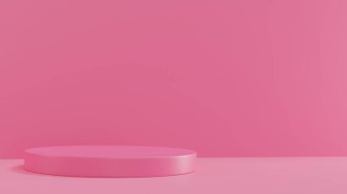 3d render of pink pastel podium. pastel pink and pink geometric platform. minimal pink wall scene.3d rendering abstract shape stage for product presen