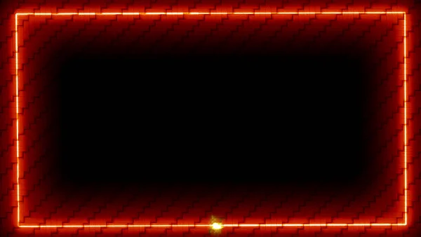 境界上のオレンジ色のエネルギーが赤の色のレーザーはゆっくりとレンガの壁紙のテクスチャの背景に移動 — ストック写真