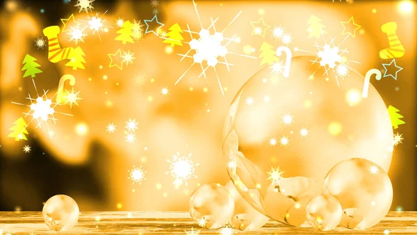 Christmas Luxur Gold Tone Theme Has Sock Stars Trees Sweet — Stock Photo, Image