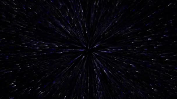 Abstrait star burst animation million de particules de lumière mouvement rapide sur l'espace noir — Video