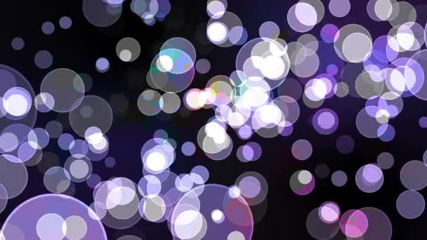 Luz púrpura tono burbuja divina dimensión bokeh desenfoque absract pantalla oscura fondo — Vídeo de stock