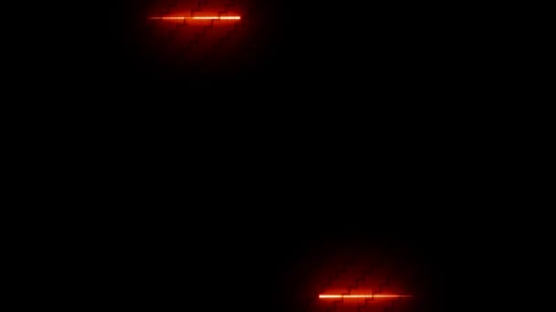 ダブルファイアボールは レンガの壁紙テクスチャの背景に赤い色のレーザー高速移動を光る — ストック動画