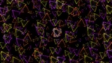 Yüz tane üçlü menekşe sarısı, soyut siyah arka planda dönen kırmızı renk.