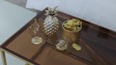 Beautiful table decorations, glass decorations and table