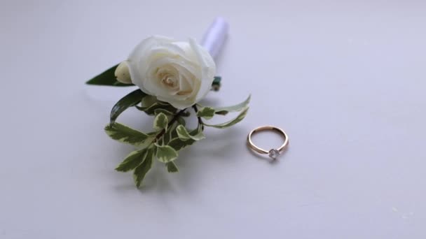 Bouquet Ring White Background — Vídeos de Stock