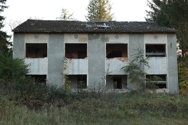 Terribili Locali Rovine Una Conseguenza Della Guerra Ucraina Una Casa — Foto Stock