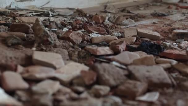 Terribles Locaux Ruines Conséquence Guerre Ukraine Une Maison Détruite — Video