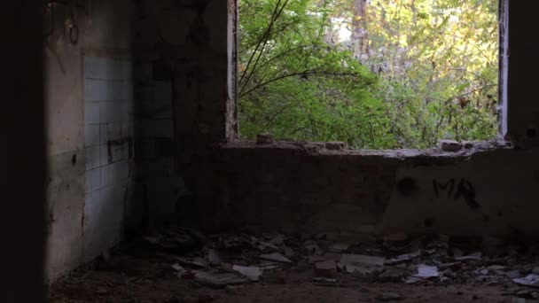 Hrozné Prostory Trosky Důsledek Války Ukrajině Zničený Dům — Stock video