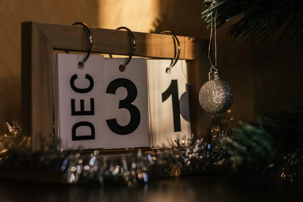 Neujahrskalender Und Dekorationen Feiertag Dezember Hochwertiges Foto — Stockfoto