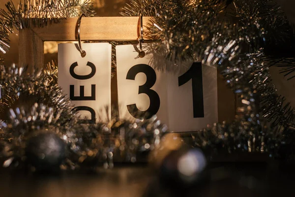 Neujahrskalender Und Dekorationen Feiertag Dezember Hochwertiges Foto — Stockfoto