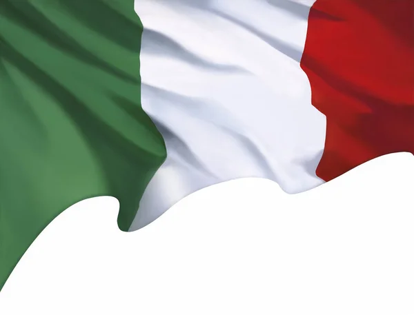 Bandeira de acenar colorido da Itália, tricolor — Fotografia de Stock