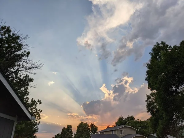 Starburst Clouds Sunset — Stok Foto