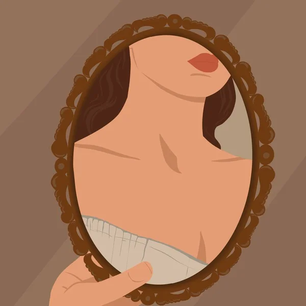 Antika Aynadaki Kız — Stok fotoğraf