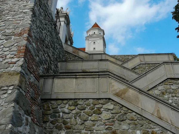 Steintreppen Der Burg Von Bratislava — Stockfoto