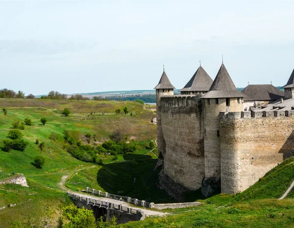 Antigua Fortaleza Khotyn Ucrania —  Fotos de Stock