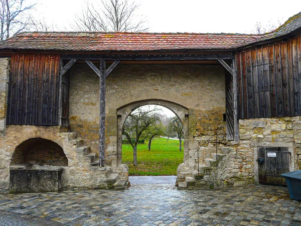 Rothenburg Der Tauber Stara Brama Miejska — Zdjęcie stockowe