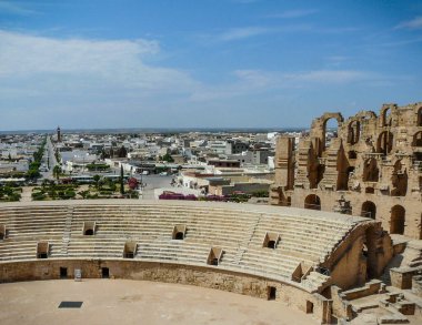 El Jem 'in şehir manzarası 