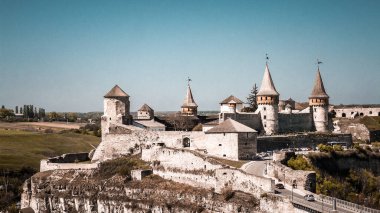 Kamianets-Podilskyi 'deki eski Ukrayna kalesi 