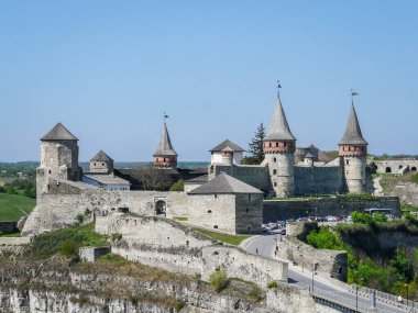 Ukrayna 'daki Kamianets-Podilskyi Kalesi Panoraması 