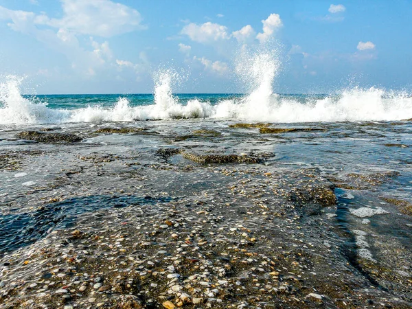 Olas Del Mar Mediterráneo Para Los Amantes Naturaleza — Foto de Stock