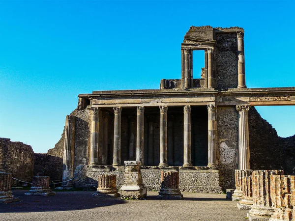 Zničená Budova Starém Římském Městě Pompejích — Stock fotografie