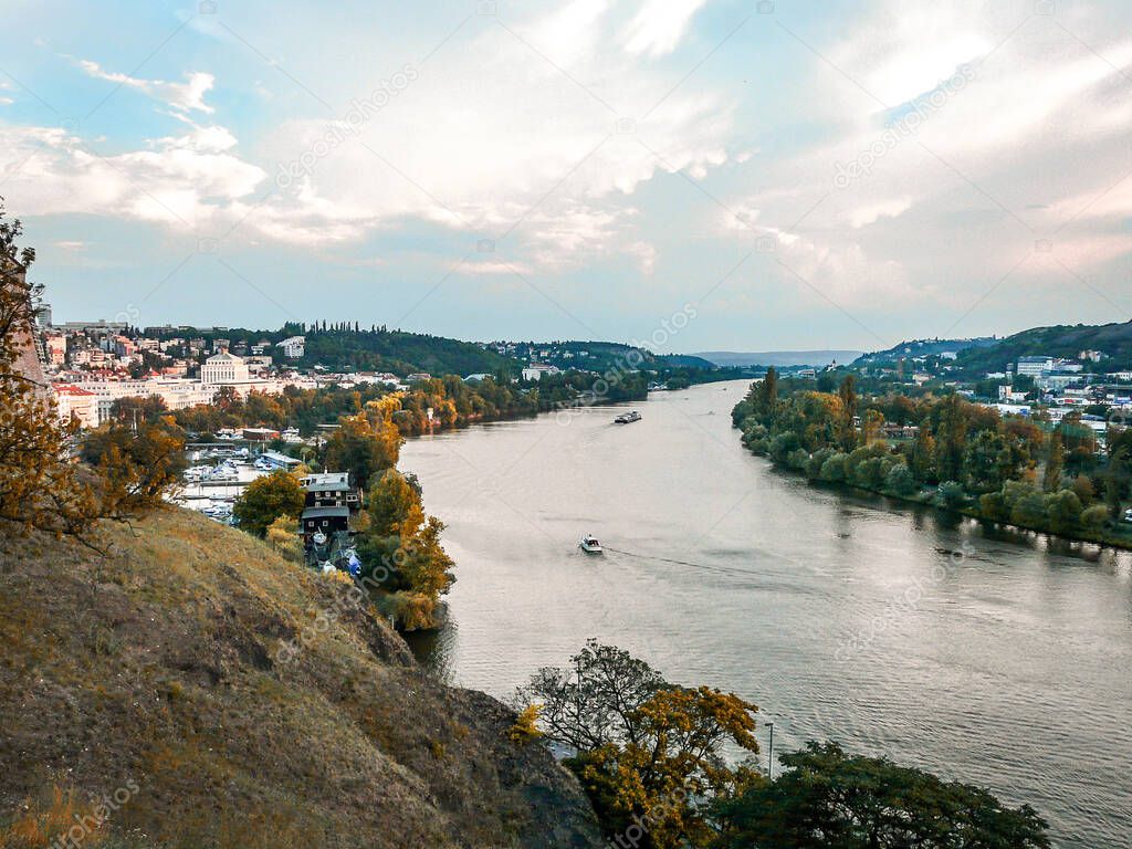Vltava River in Prague (view from Vysehrad)