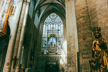 Interior of the St.Michael and Gudula Cathedral in Brussels 
