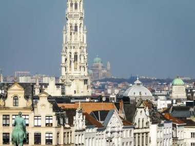 Belçika 'nın başkenti Brüksel' in Panoraması 