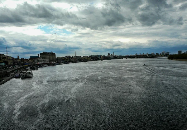 Rivier Dnipro Een Sombere Dag — Stockfoto