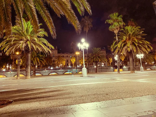 Empty Street Barcelona Night — Stockfoto