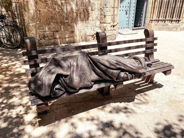 Homeless Jesus Barcelona — стокове фото