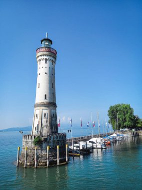 Almanya 'da güzel bir deniz feneri (Lindau)