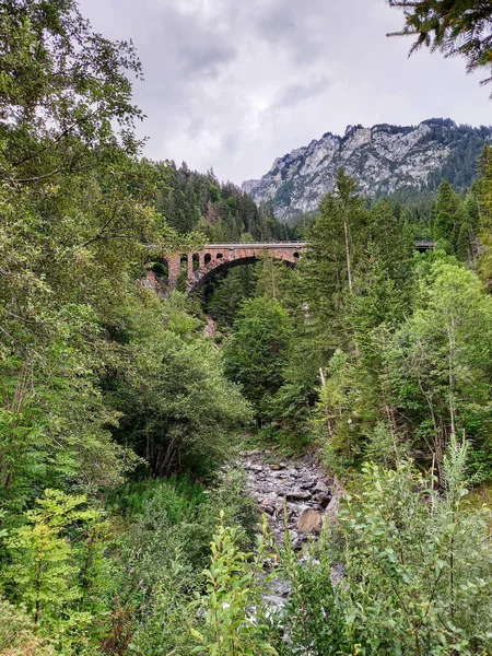 Railway Bridge Beautiful Green Austrian Nature — Φωτογραφία Αρχείου