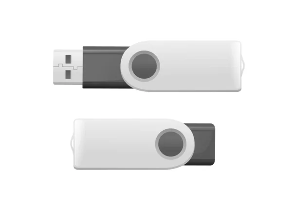 USB flash drive vector ilustración sobre fondo blanco — Vector de stock