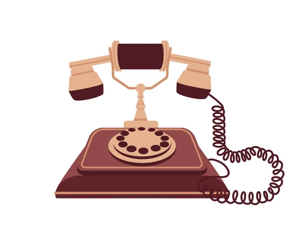 Retro domu telefon czerwony kolor wektor ilustracja na białym tle — Wektor stockowy